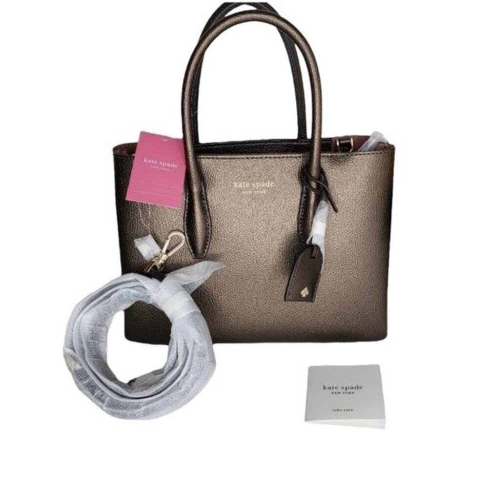 Kate Spade Eva Satchel Bag NWT Ash Metallic Leather Crossbody (Wkru6114)  Glam